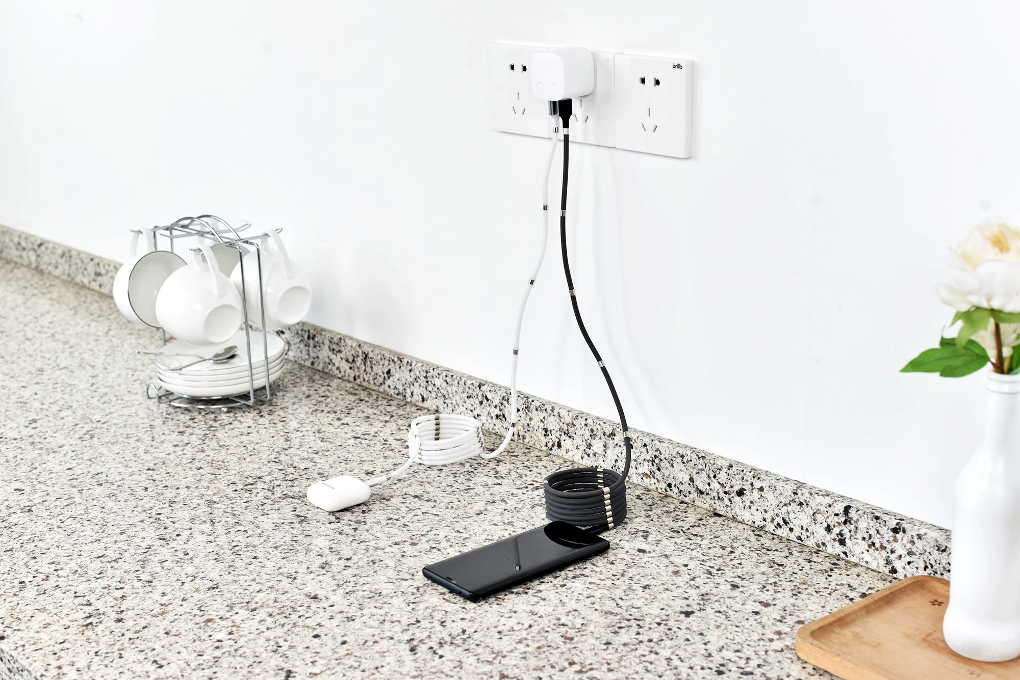 No moq charging cable self-winding magnetic cable Fast charging usb charging cable for IOS Android Type C - ANKUX.COM