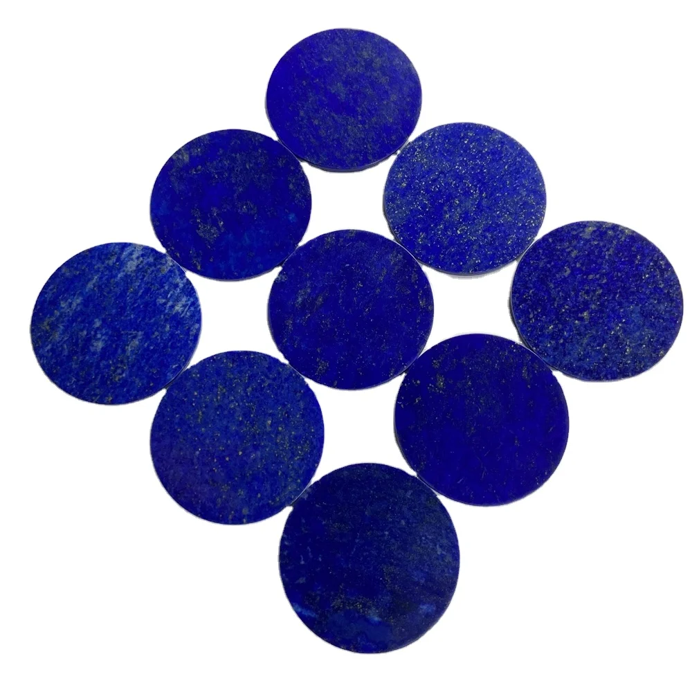 

Natural lapis lazuli round plate gemstone disc, White, black,pink,yellow