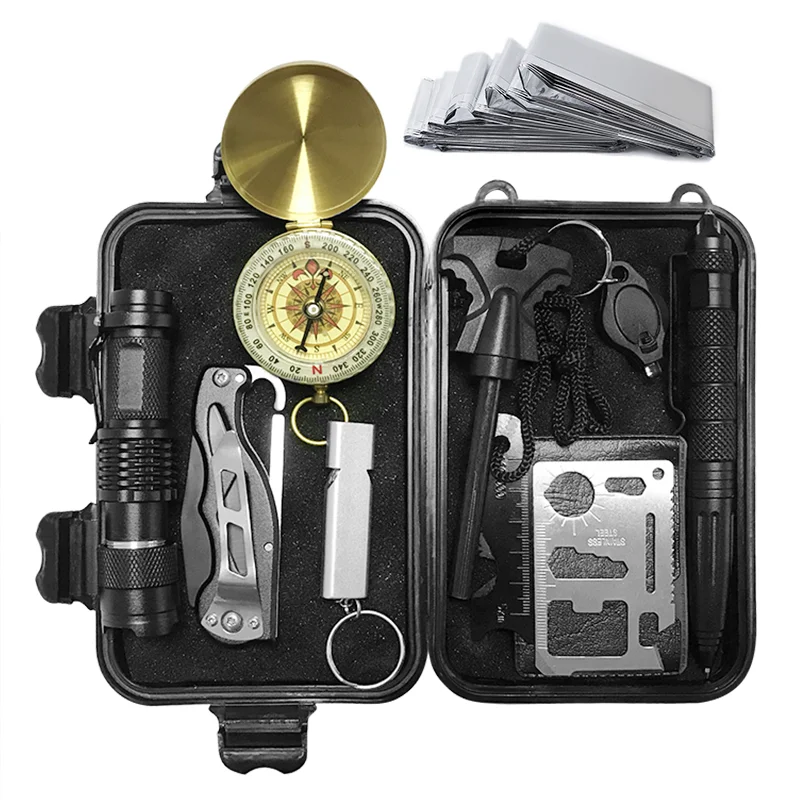 New Hot Survival Tactical Kits With 11 In 1 Survival Gear Sos Whistle ...