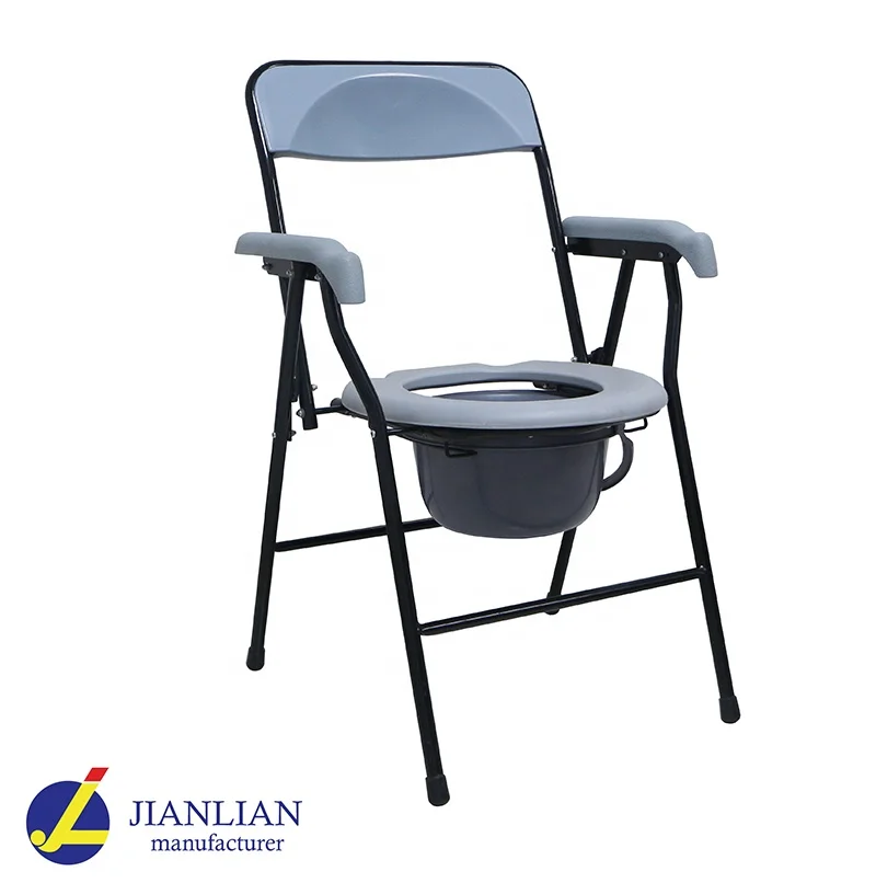 Steel Commode Chair,Portable Toilet Chair With Bedpan,Foldable Commode
