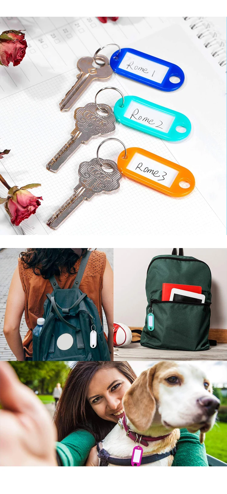 Customizable Plastic Key Tags - Durable & Colorful ID Labels