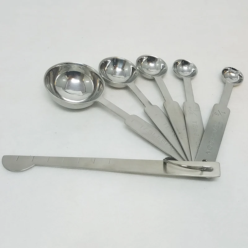 
Factory direct sale Stainless steel quantity spoon, bake metering tool set 6 sets. 
