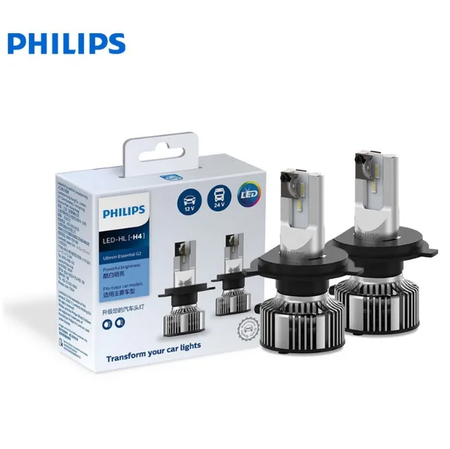 2PCS Philips Ultinon Essential G2 LED H1 H4 H7 H8 H11 H16 LED HB3 HB4 H1R2 9003 9005 9006 9012 6500K Car Headlight Fog Lamps