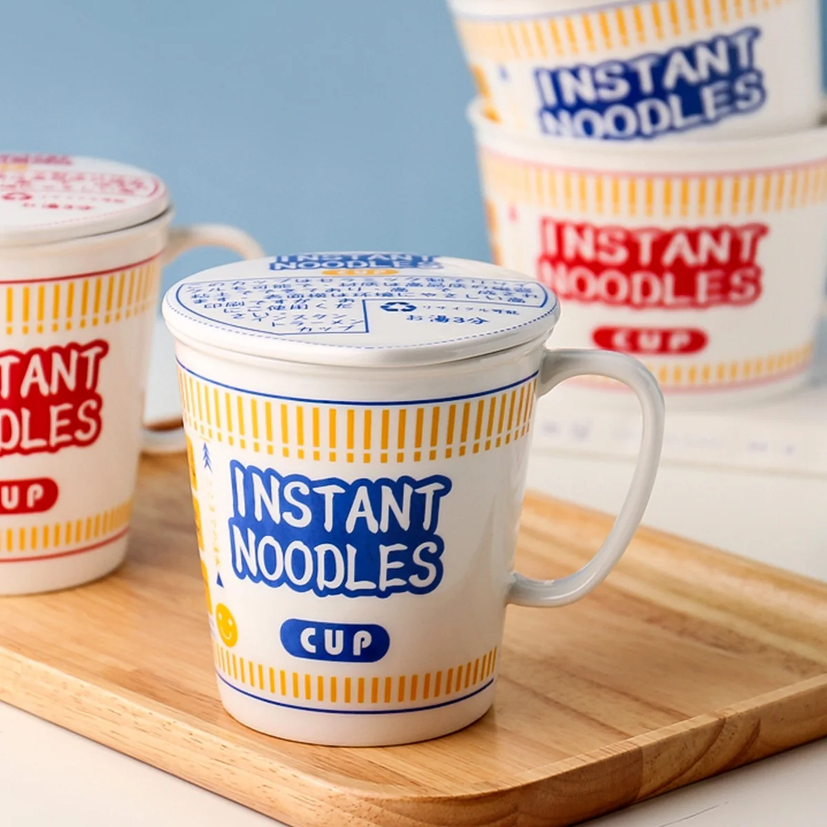 650ml Ceramic Ramen Bowl Set Japanese Instant Noodle Bowl Set With Lid