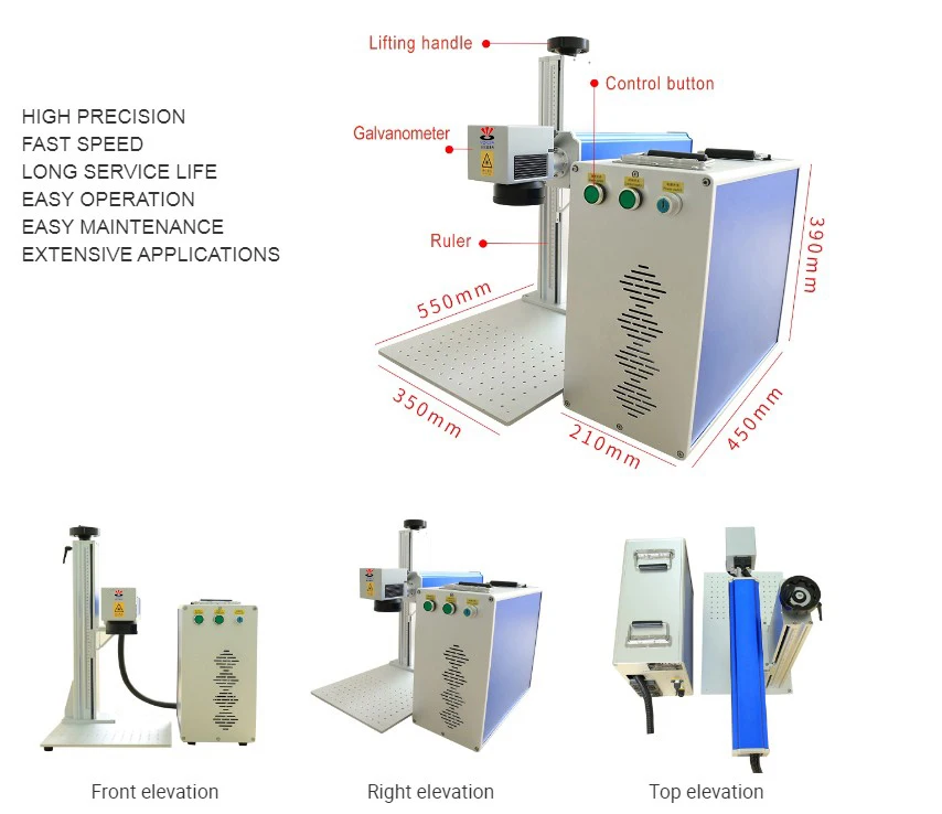 Air Cooling RAYCUS JPT MAX Fiber Laser Marker