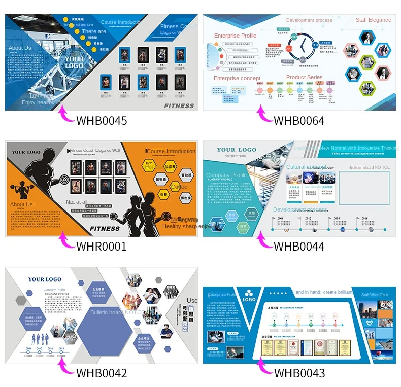 Organizational display board specs