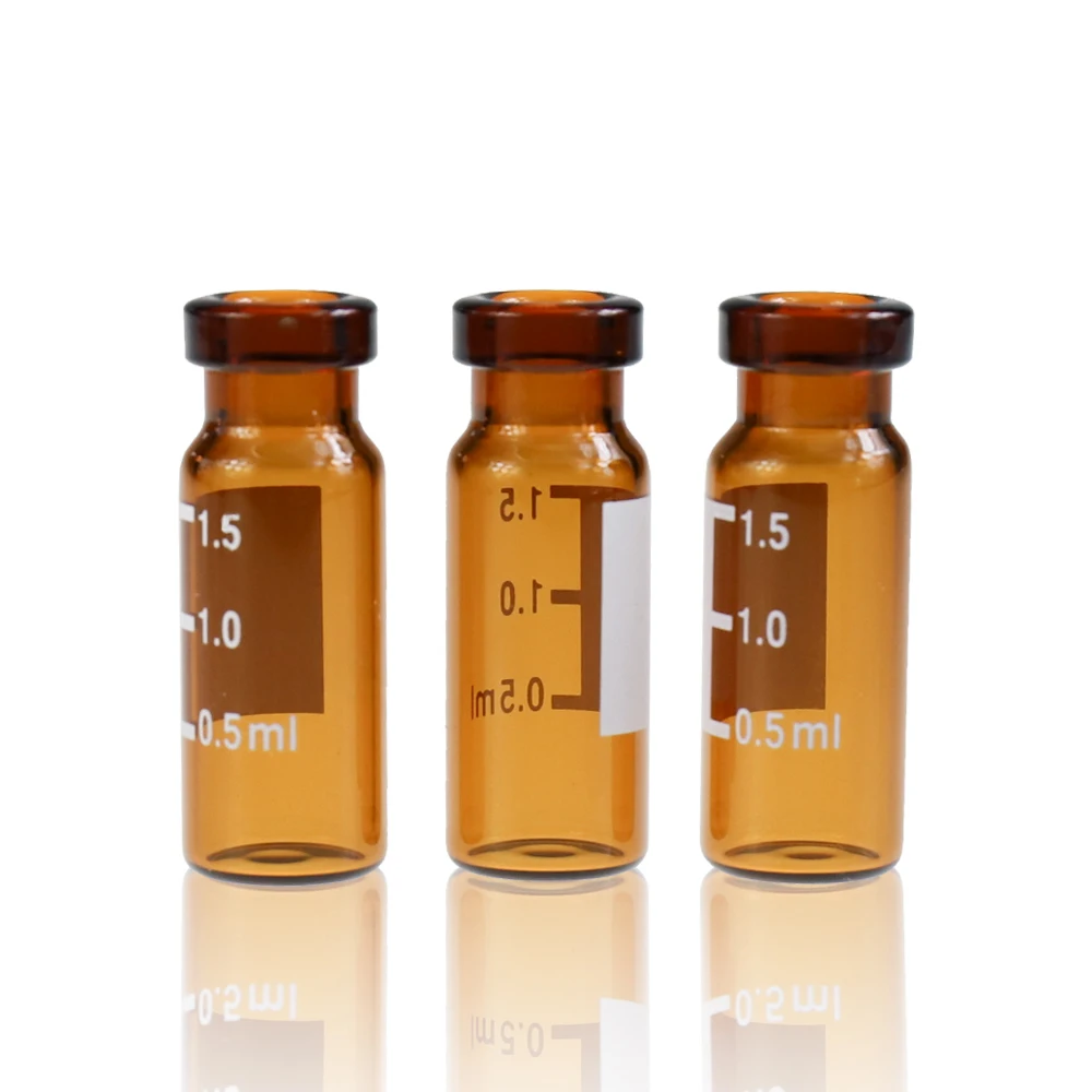 1.5ml Crimp Neck Gc Flat Bottom Amber Glass Vials For Injection Buy 1