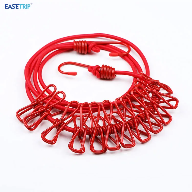 Outdoor Travel Elastic Retractable Clothesline Drying Rope Camping