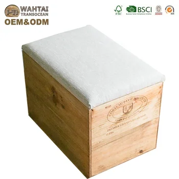 The Delightful Double Height Up Cycled Wooden Wine Box Ottoman Multipurpose Storage Seat With Classic Plain Linen Lid Buy Wooden Storage Bench Seat With Wooden Drawers Wooden Storage Bench Seat Bike Seat With