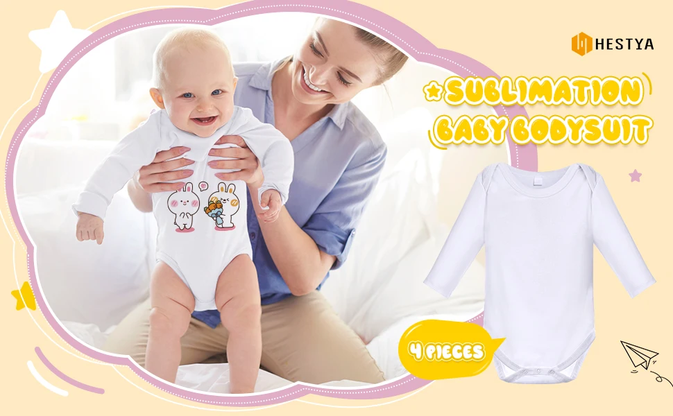Baby Bodysuit Sublimation Blank Short Sleeve Onesies Bodysuits Custom
