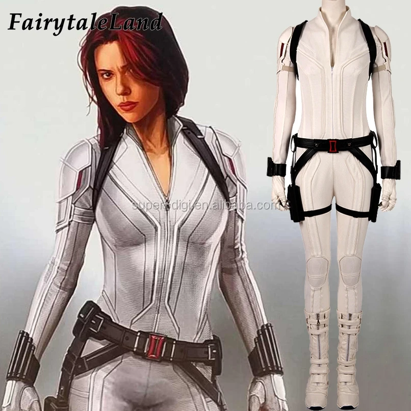 Black Widow White factory Suit Cosplay Costume