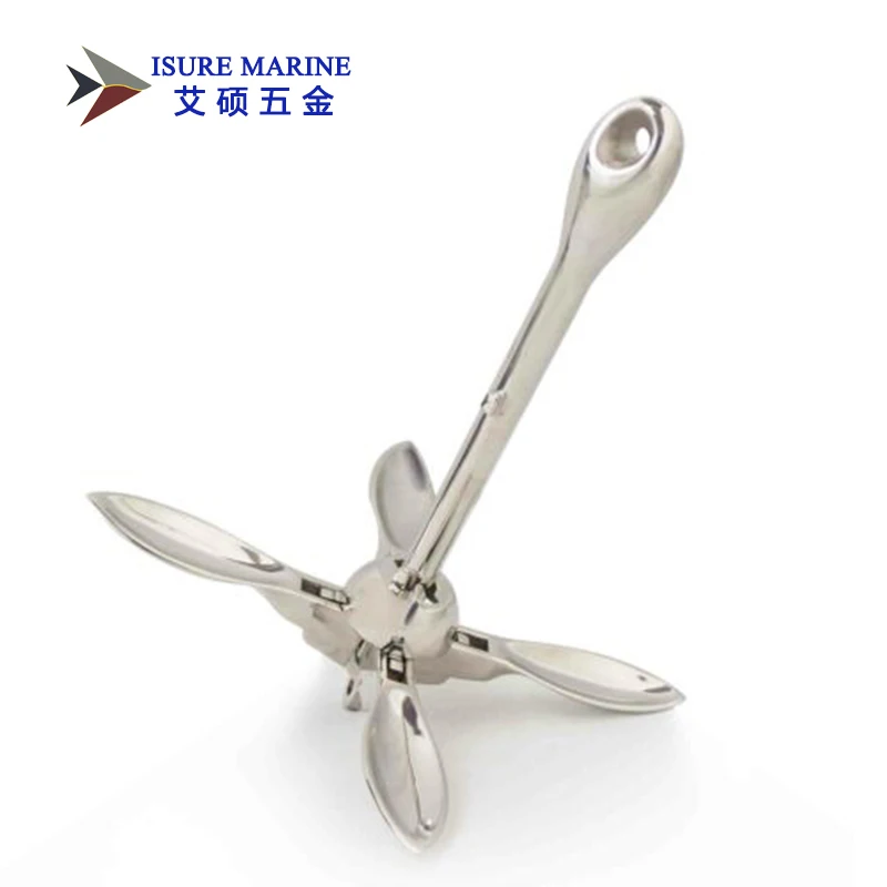 Stainless Steel Folding Anchor/boat Anchors/folding Boat Anchor With Four Tines Isure Marine