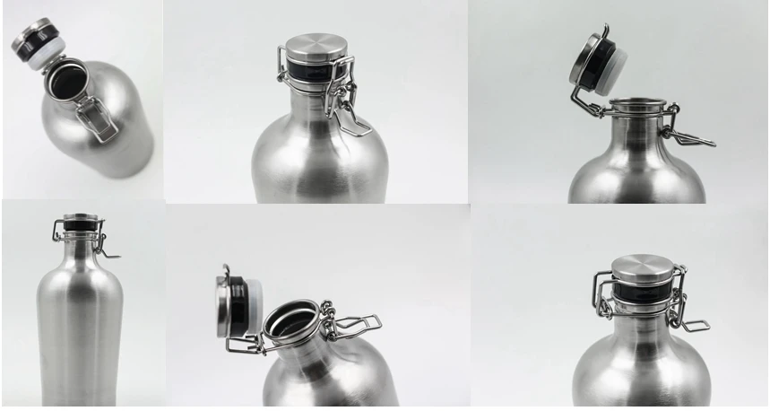 product-Food gradestainless steel AISI 304 Swing cover BEER growler 1L, 15L 2L-Trano-img