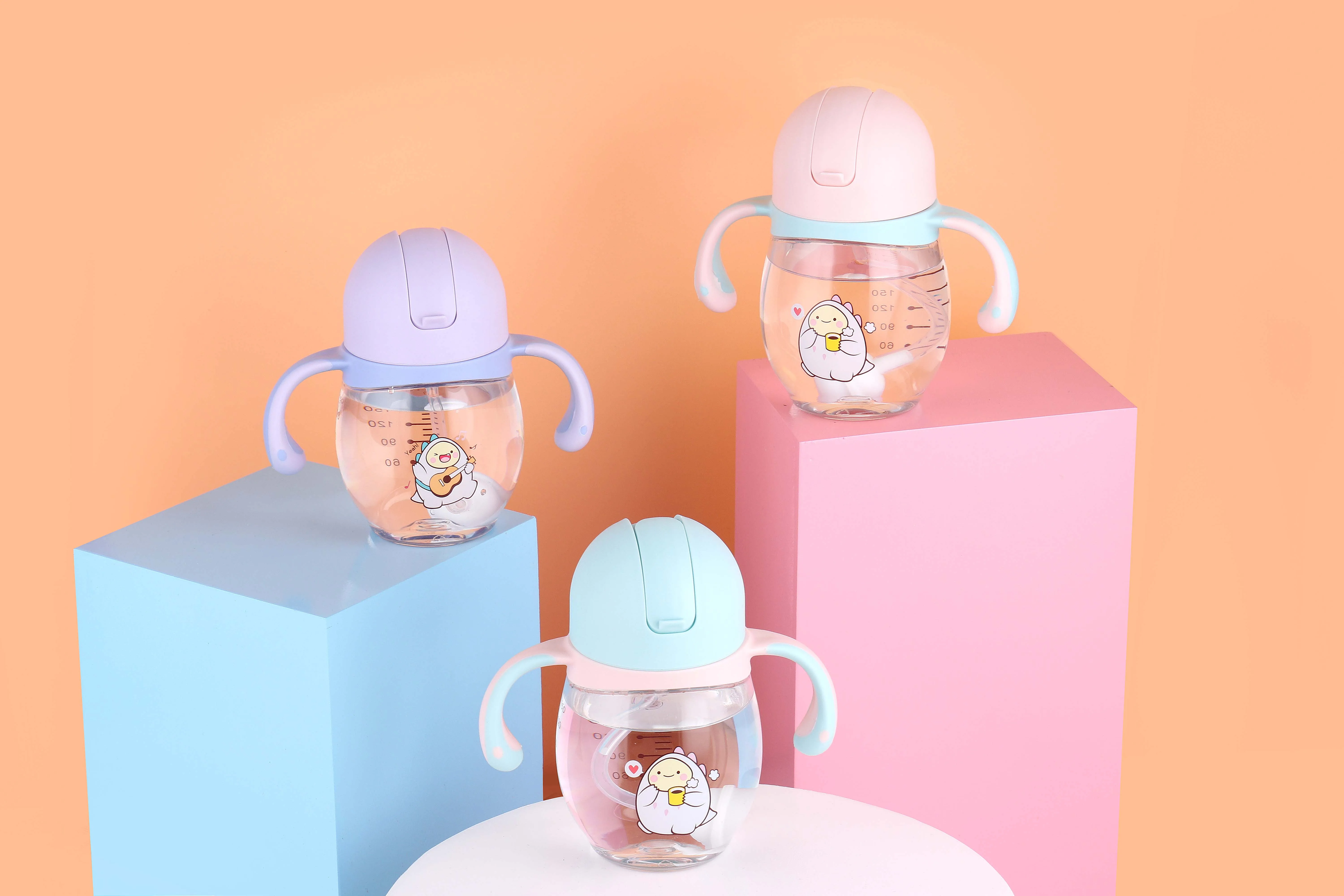 Asrto Sippy Cup with Removable Handle for Toddle Child BPA free Milk Bottle