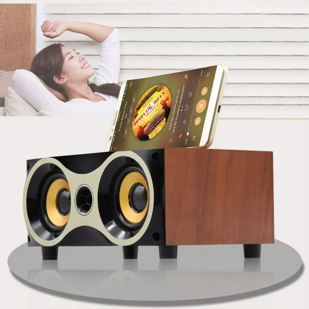 Portable HiFi amplifier real wood Bluetooth speaker for market - ANKUX.COM