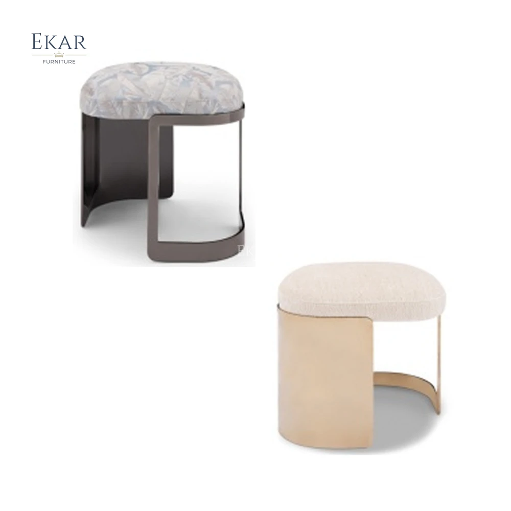 product ekar furniture modern furniture stool chair fabric metal foot living room stool-67