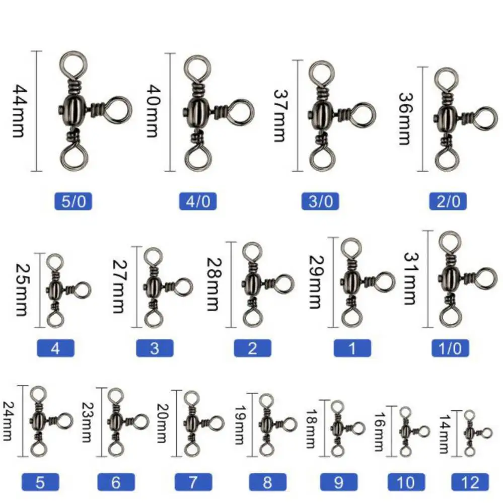 Stainless Steel Sea Fishing Swivels Barrel Cross Line Connector Fishing ...