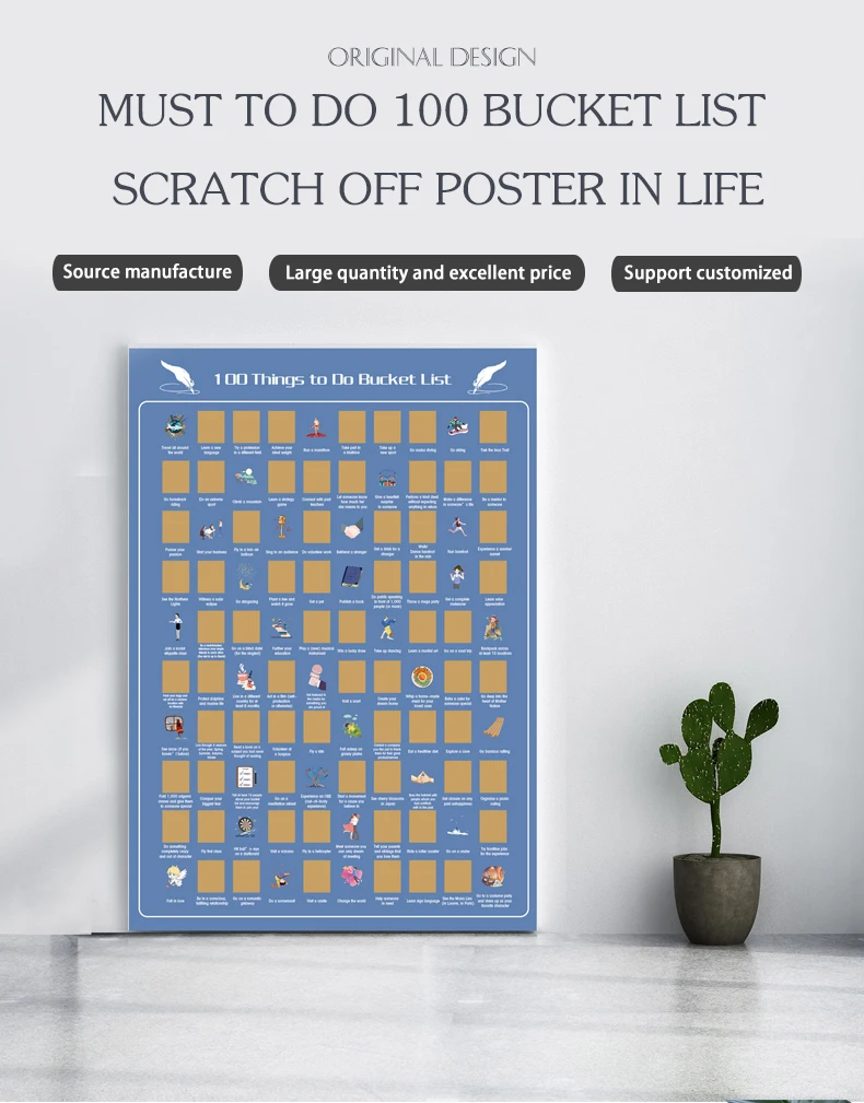 DDP ?% OFF 100 Things to Do Bucket List Scratch off Poster