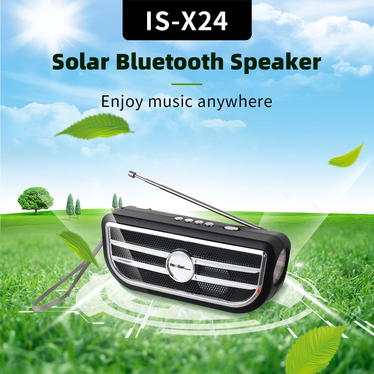 IS-X24 Chinese suppliers portable Wireless mini fm blue tooth lamp led flashlight USB radio speaker - ANKUX.COM