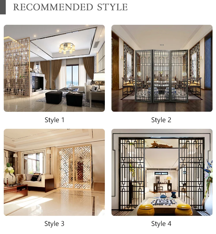 fashionable lattice design stainless steel rose gold freestanding screens living room fixed panel divider partition