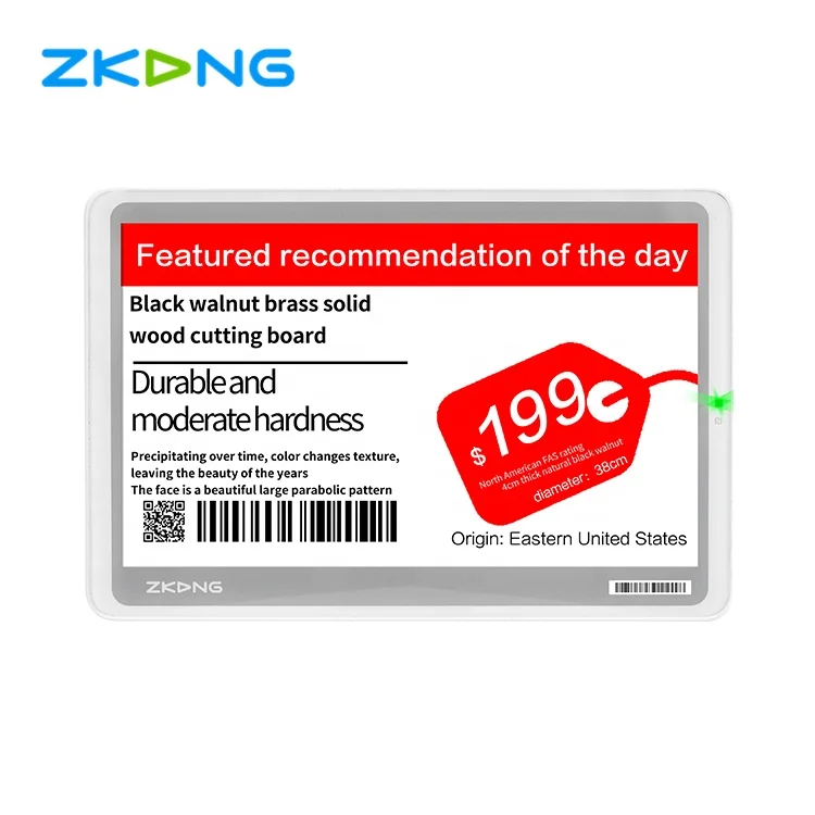 
Zkong Sunglass nfc price tags kinds 7.5 inch reusable esl price tags 