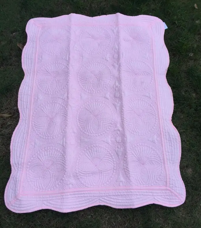 Wholesale Personalized Monogram Comfortable Light Pink Cotton Baby Quilt Buy Baby Quilt Baby