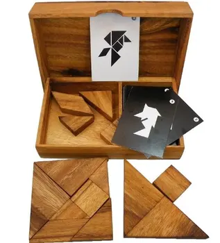 wood tangram puzzle game handmade for children