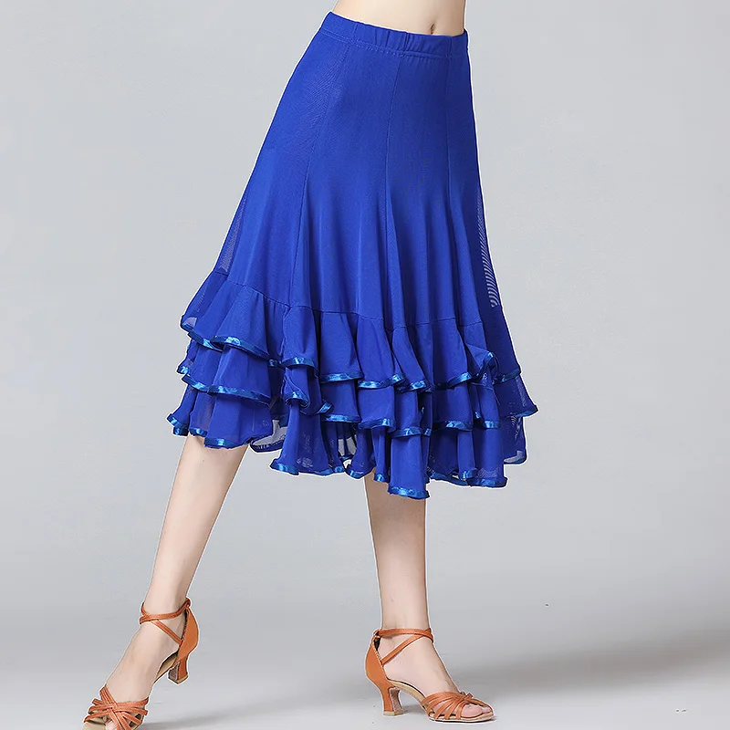 New Lady Ballroom Dance Skirts Female Waltz Modern Dancing Skirts Tango Performance Costume 3643