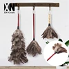 Wholesale fluffy turkey feather duster for home cleaning with wooden handle