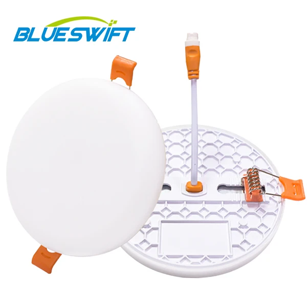 BLUESWIFT Factory Price Wholesale Down Frameless Round Recessed 6w 12w 18w Led Panel Light