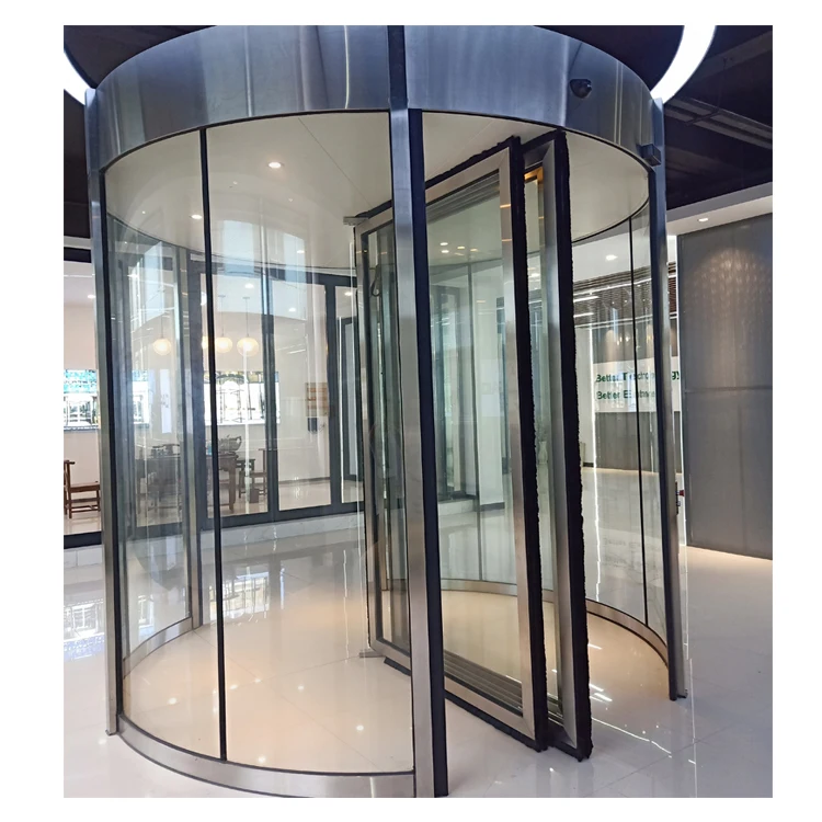Wide Voltage Commercial Full Automatic Foldable Revolving Doors With