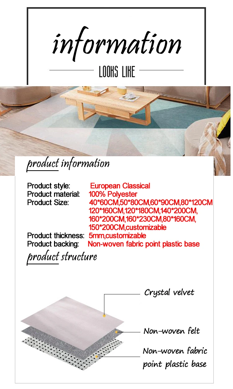 100% Polyester Rectangular Grey Geometrical area rugs rugs and carpets floor rug For Indoor Flooring