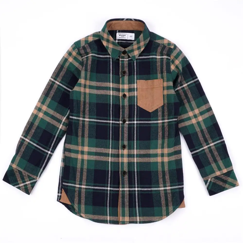 
Wholesale 6 months to 4 years old checked plaid long sleeve fall baby boys shirt 