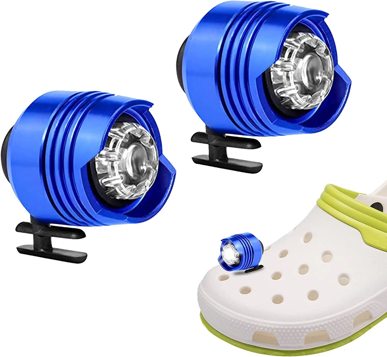 New Sell Funny Light Up Shoe Charms Headlights Mini Flashlight