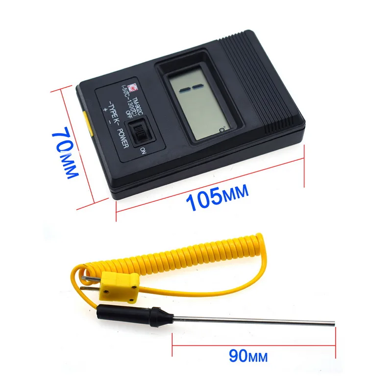 LCD K-Type Digital Display Thermometer TM-902C w Thermocouple Wire