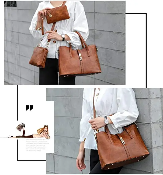 2023 Brand Designer Genuine Leather Ladies Shoulder Bags 3 Pcs Luxury ...