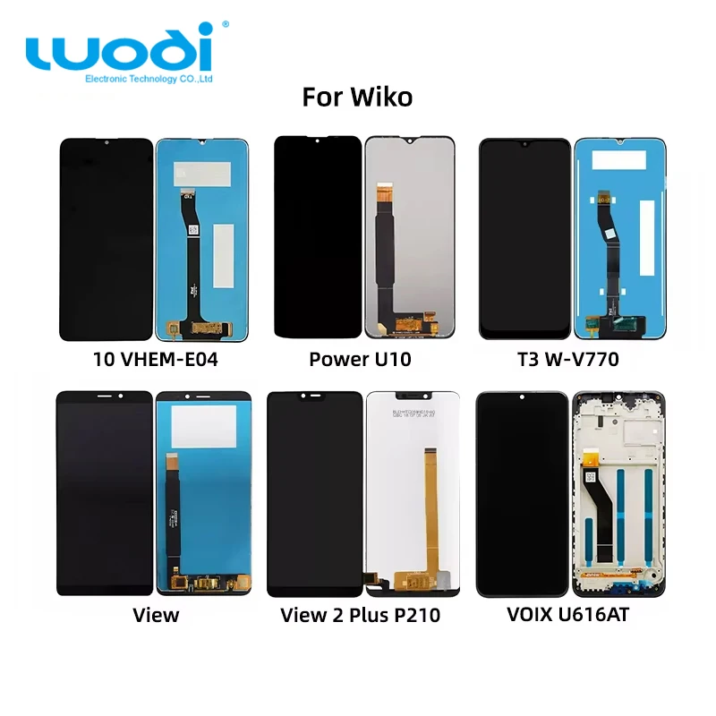 Wiko T10 touchscreen replacement kit with adhesive strips, tweezers, and suction cup