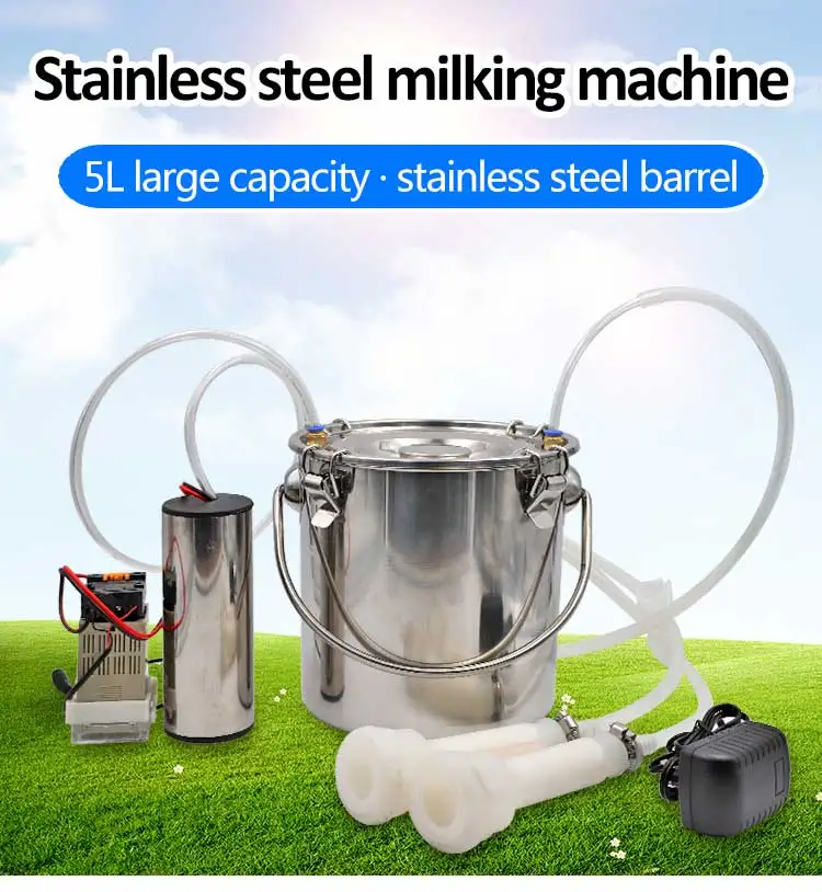 5L Manual And Electric Pulse Goat Cow Milking Machine Dairy Farm ...