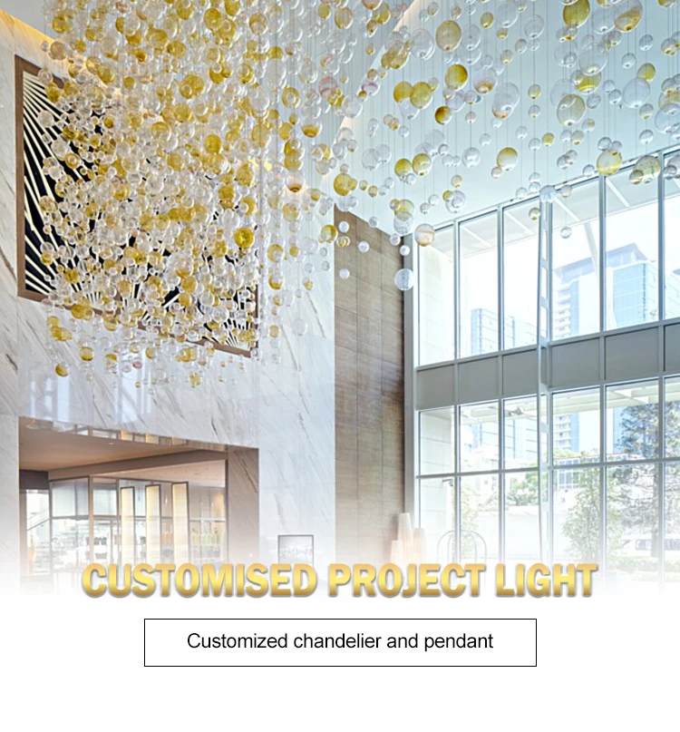 Energy saving circular glass indoor decoration bubble chandelier pendant light