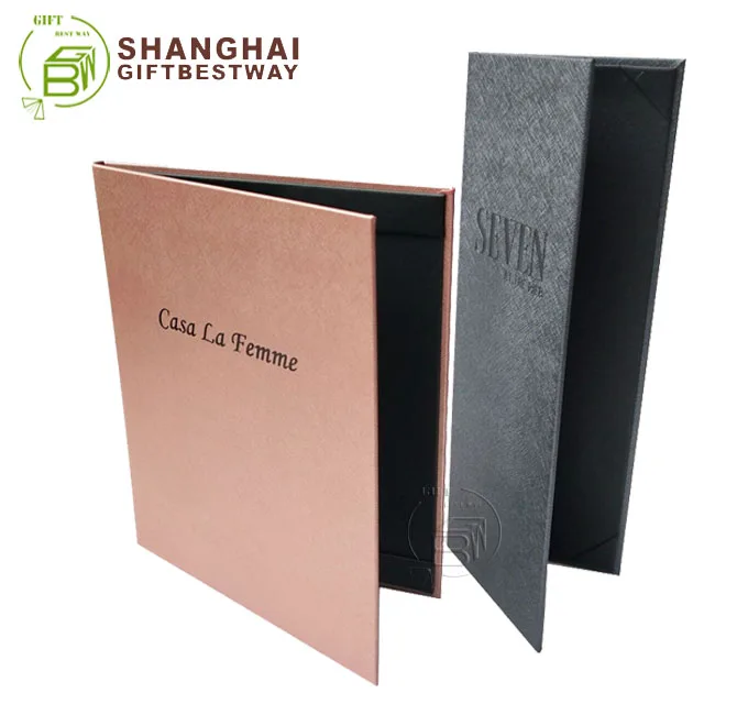 Hi Quality Genuine Leather Menu Covers A4 Pu Wood Menu With Low Moq