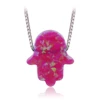 Hamsa opal box chain necklace/Hamsa opal necklace/Necklace synthetic opal