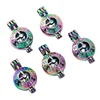 Clock Pearl Cage Bright Silver Beads Cage Locket Pendant Jewelry Making--For Oyster Pearls, Essential Oil Diffuser, Fun Gifts