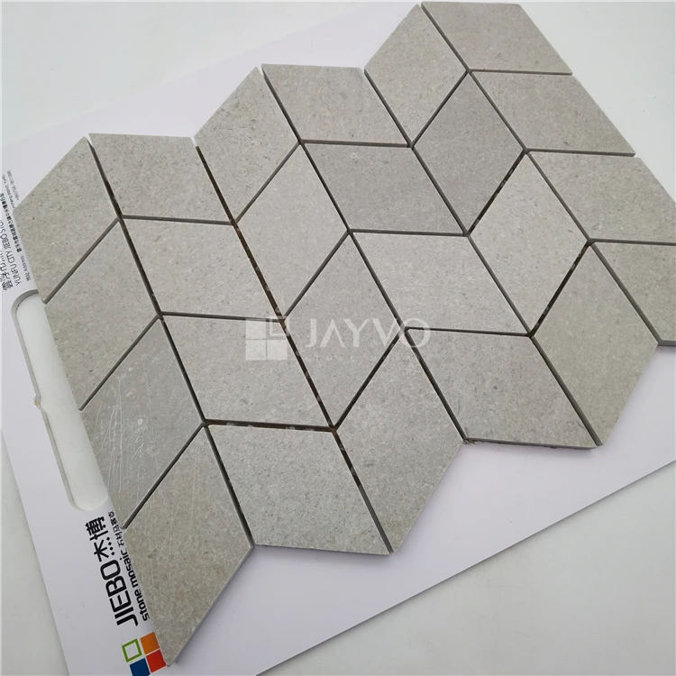 Rhombus Stone Marble Mosaic Kitchen Backsplash Tiles New design cement base wall tile