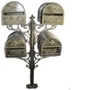 Luxury cast aluminum column multi - barrel letter mailboxes