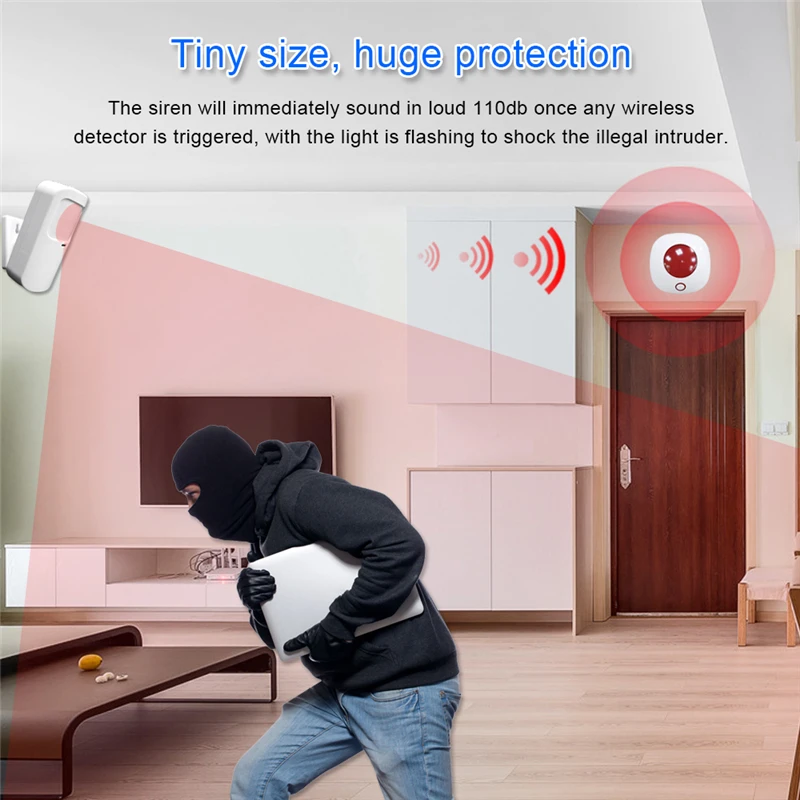 Indoor home alarm wireless Strobe siren