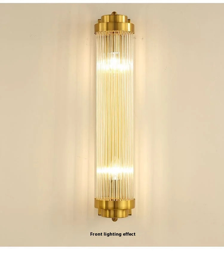 product european style luxury led wall lamp modern glass body with iron and brass for indoor home or hotel decoration-6