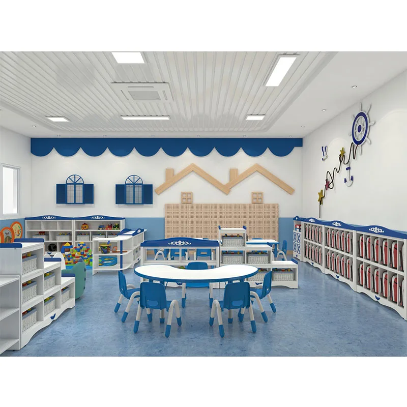 Cowboy Cheap Daycare Furniture Set Kids Blue Table And Chair Classroom