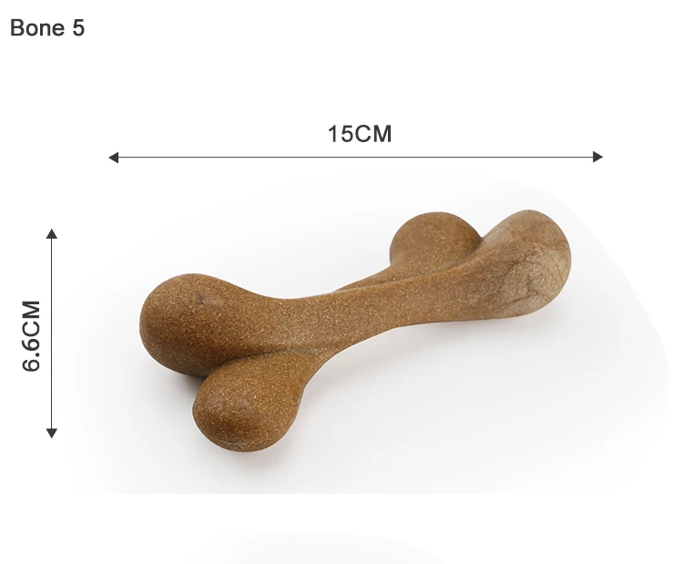 Wholesale Pet Molar Toys Nylon Dog Bone Toys Indestructible Dog Teething Toy Bamboo Wood Bone Shape Dog Chew Bones