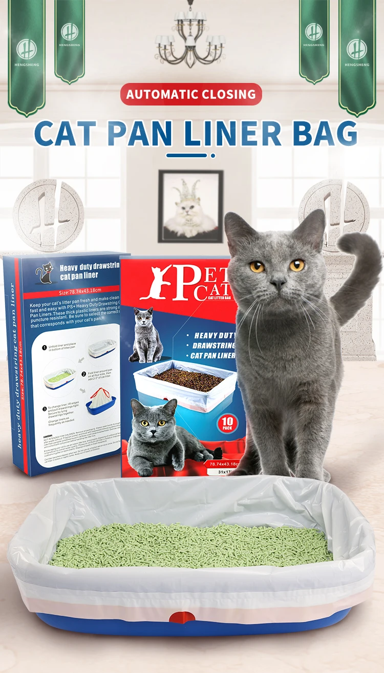 Litera perfumada Pan Box Liners, bolsos para arriba del lazo enorme limpio fácil para los gatos del animal doméstico