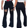 90910-MX16 flare pants cut up design jeans women